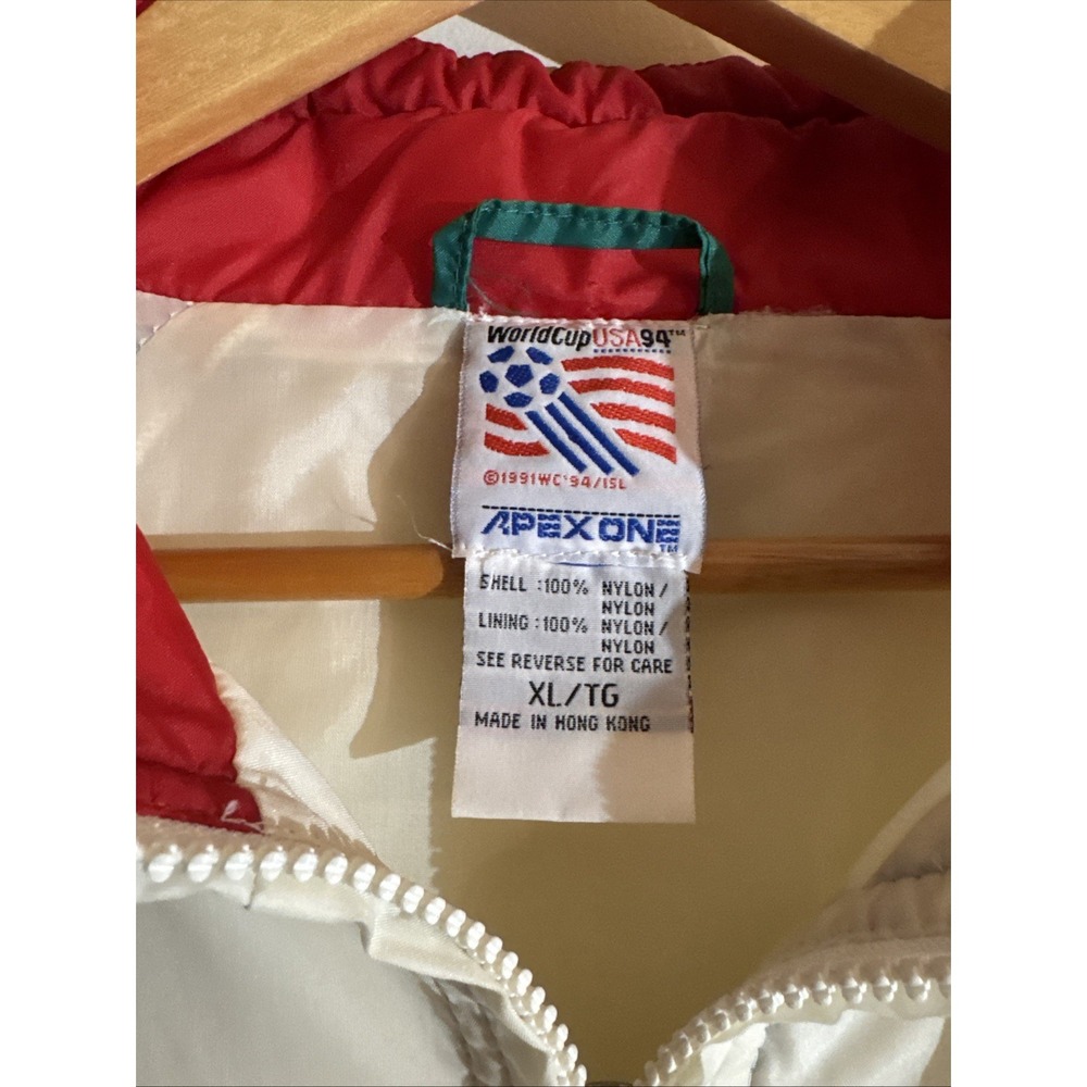 Vintage 1994 World Cup Italy Apex One Windbreaker Jacket Soccer 90s Size XL - Picture 8 of 14